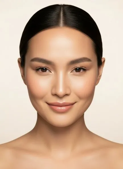 Makeup suited to a heart face shape