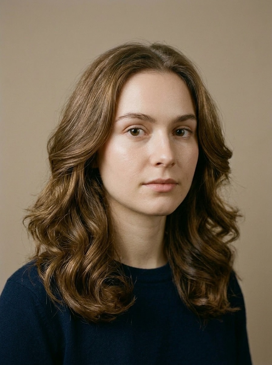 The same woman after an AI hairstyle try-on with a new cut rendered on her face